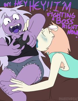 amethyst_(steven_universe) armpit_fetish armpit_hair armpit_sniffing female pearl_(steven_universe) sniffing steven_universe wolftacos
