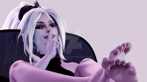 1girls 3d 3d_(artwork) barefoot blender blender_(artwork) blender_(software) clothed clothed_female dota2 drow_ranger feet feet_up female female_focus female_only foot_fetish foot_focus looking_at_viewer on_chair soles suckonw tagme_(artist) toes valve valve_(company)