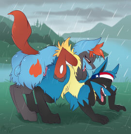 1cuntboy 1maleherm anthro anus balls cuntboy duo duo_focus fuf full-package_cuntboy herm hermaphrodite intersex lucario male maleherm multi_genitalia penis pokemon pokemon_(species) pussy vaginal_penetration vaginal_sex