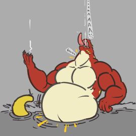 1:1 animated anthro belly big_belly digestion g'aad_rylek gwyvern hi_res lizard macro male melee_weapon micro muscular muscular_arms oral_vore reptile scalie solo sword tail teasing vore weapon