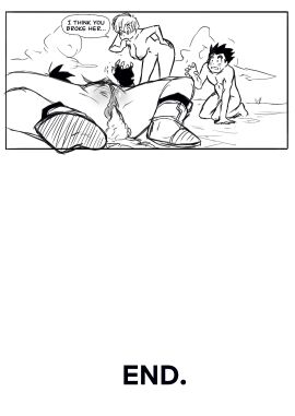 1boy 2girls after_sex beach comic comic_page dragon_ball dragon_ball_z erasa female greyscale lemonjoojoo male monochrome pussy son_gohan videl