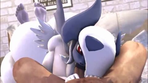 1boy 1girls 3d 3d_animation absol animated ass big_ass blowjob breasts completely_nude erect_penis feet feet_up fellatio female female_focus huge_ass human humanoid interspecies looking_at_viewer male mega_absol mp4 nude nude_female nude_male oral penis pokemon pokemon_(species) pokephilia rayhuma red_eyes soles sound sucking sucking_penis tagme thick_lips video wings