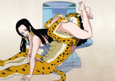 anthro boa_hancock darkeluncut female male nude one_piece rob_lucci tagme