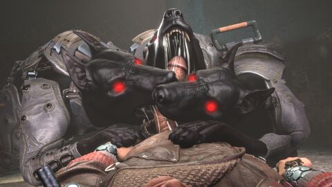 3d aggressive ambiguous_gender ambiguous_penetrated armor big_penis bj_blazkowicz black_body black_fur bodily_fluids canid canine canis clothing cum cum_drip cum_in_mouth cum_inside digital_media_(artwork) dobermann domestic_dog dripping erection excessive_saliva eye_contact fangs fellatio fellatio_from_feral feral feral_penetrated first_person_view fur genital_danger_play genital_fluids genitals hi_res huge_cock human human_on_feral human_penetrating human_penetrating_feral humanoid_genitalia humanoid_penis interspecies kampfhund light-skinned_male light_skin looking_at_another looking_at_viewer lying male male/ambiguous male_on_feral male_penetrating male_penetrating_ambiguous mammal obsceneeighteensfm on_back open_mouth oral oral_penetration partially_clothed paws penetration penile penis penis_on_tongue pinned pinning_down pinscher pov_blowjob red_eyes saliva sex snarling teeth tongue tongue_out wolfenstein zoophilia