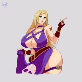 1girls acrylictoon arm_behind_back arm_tattoo artist_name b._jenet big_breasts blonde_hair breasts busty child_bearing_hips cleavage dress dress_lift fatal_fury female female_only fingerless_gloves garou:_mark_of_the_wolves gloves green_eyes hi_res highres huge_breasts index_finger_raised king_of_fighters king_of_fighters_xv legs lifted_by_self long_hair looking_at_viewer parted_lips pink_lips pixel_art pose posing sensual sexy sexy_pose sideboob smile solo source_request tattoo teeth thick_thighs thighs voluptuous wide_hips