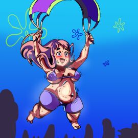 big_breasts breasts drawfag drawfriend female genderswap genderswap_(mtf) overweight_female patrick_star pink_hair rule_63 spongebob_reference spongebob_squarepants sweat sweating swimsuit