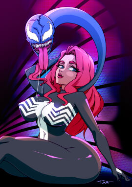 cute female marvel marvel_comics mary_jane_watson oppai pinup venom_(marvel)