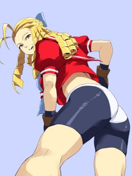 2d blonde_hair breasts brown_eyes busty capcom drill_hair female female_focus female_only hourglass_figure karin_kanzuki long_hair school_uniform schoolgirl street_fighter street_fighter_alpha tagme themanyoukilled wide_hips