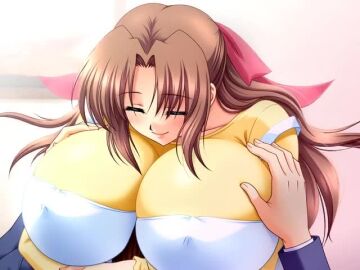 1girls ai_generated breast_smother huge_breasts long_hair tagme video
