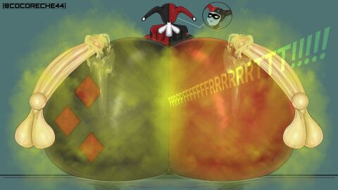 2024 ass ass_bigger_than_head balls batman_(series) big_ass big_balls big_penis breasts cocoreche enormous_ass enormous_fart fart fart_cloud fart_fetish farting fat_ass female gigantic_ass harley_quinn harley_quinn_(classic) huge_ass huge_cock large_ass male penis penis_in_ass self_upload simple_background smegma thick_ass