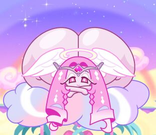 1girls angel angel_wings ass ass_focus ass_up big_ass cloud completely_nude cookie_run cookie_run_kingdom czartheczar eternal_sugar_cookie female female_only full_body huge_ass looking_at_viewer naked naked_female nude nude_female pink_body pink_eyes pink_hair solo solo_female