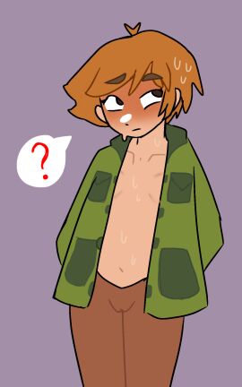 ? esther_freeling ginger haunted_hotel jacket_open pants short_hair shy tits_out what younger_female