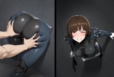 1boy 1boy1girl 1girls ai_generated animated animation ass ass_focus ass_grab atlus big_ass big_butt blush bodysuit breasts brown_hair clenched_teeth clothed clothed_female crown_braid female from_behind gloves grabbing_another's_ass grok groping huge_ass huge_butt lt4_ai makoto_niijima male medium_breasts multiple_views persona persona_5 phantom_thief_suit pushing red_eyes scarf self_upload short_hair shoulder_pads shoulder_spikes solo_focus sound sound_effects stable_diffusion stuck stuck_in_object stuck_in_wall tagme through_wall video what_are_you_doing step_bro? white_gloves wide_hips