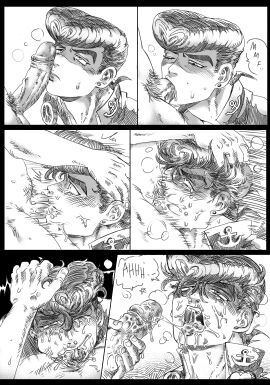 ahe_gao blowjob comic crying cum cum_in_mouth cum_on_face deepthroat diamond_is_unbreakable english_text face_fucking faceless_male hair_pull jojo's_bizarre_adventure josuke_higashikata male male_only oral_sex penis penis_on_face rimmybone saliva_trail tears throat_fuck yaoi