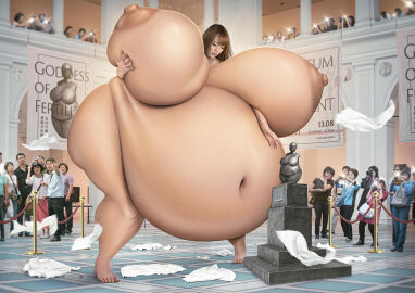 asian asian_female ass belly belly_expansion big_ass big_belly big_breasts breast_expansion breast_growth breast_growth_(enlargement) breasts brown_hair expansion female female_focus giantess growth hitomi_tanaka huge_belly huge_breasts hyper_breasts hyper_pregnancy large_female mini_giantess nipples otoarton porn_star pregnant real_person solo_focus thick_thighs wardrobe_malfunction