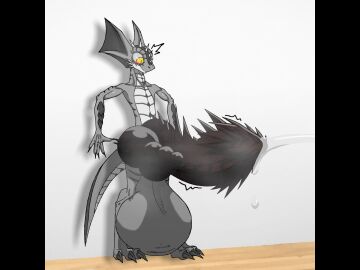 4:3 against_surface against_wall animal_humanoid anthro aroused balls big_balls big_penis bodily_fluids chokinghazard digital_drawing_(artwork) digital_media_(artwork) digitigrade dragon dragon_humanoid drash excessive_genital_fluids excessive_precum genital_fluids genitals hi_res huge_balls huge_cock humanoid hyper hyper_balls hyper_genitalia hyper_penis male male_only mythological_creature mythological_scalie mythology penis precum scalie solo solo_male spiked_penis spikes spikes_(anatomy) surprised_expression