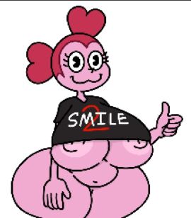 1girls 2024 2d 2d_(artwork) :3 ass big_ass big_breasts black_shirt boobs_bigger_than_head breasts cartoon_network female female_only gem gem_(species) pink_body red_hair spinel_(steven_universe) steven_universe tagme theslashfive