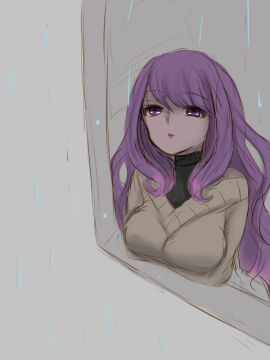 coat female lobotomy_corporation original_character project_moon rain ten_oekaki