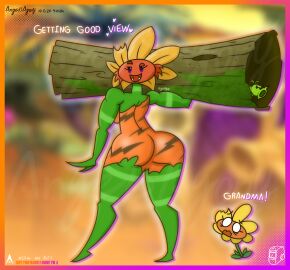 2d 2d_(artwork) agonywelds angelsagony ass ass_focus cavewoman curvy female femdom looking_at_viewer muscular muscular_female plantie plants_vs_zombies presenting_hindquarters primal_peashooter_(pvz) primal_sunflower_(pvz) pvz smug sunflower_(pvz) text thick_ass thick_thighs thighs wide_hips