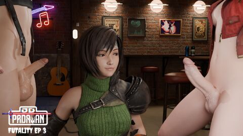 1girls 2futas 3d 3d_padawan aerith_gainsborough balls faceless faceless_character faceless_futa female final_fantasy final_fantasy_vii final_fantasy_vii_remake futa_with_female futanari intersex light-skinned_female light-skinned_futa light_skin looking_at_penis penis self_upload small_penis_humiliation tifa_lockhart yuffie_kisaragi