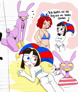 1boy 2girls ass bikini female glitch_productions jax_(the_amazing_digital_circus) male pomni_(beach_outfit) pomni_(the_amazing_digital_circus) ragatha_(beach_outfit) ragatha_(the_amazing_digital_circus) tagme taiyodrawzz the_amazing_digital_circus