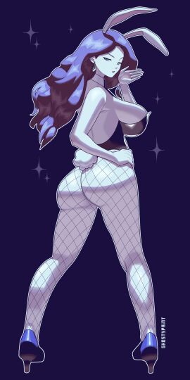 1girls artist_name artist_signature ass ass_focus back_view big_ass big_breasts breasts brown_hair bunny_ears bunny_tail bunnysuit dorothea_arnault female fire_emblem fire_emblem:_three_houses fishnets ghostypaint heels large_ass large_boobs large_breasts large_butt long_hair looking_at_viewer looking_back nintendo sideboob smug solo solo_female solo_focus