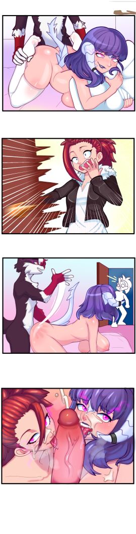 absurd_res ankle_grab artifact_the_fox bed bedroom black_body black_fur bodily_fluids brainwashing breast_squish breasts canid canine cheating_girlfriend clothed clothing comic corrupted corruption cuckold cum cum_on_body cum_on_face cum_string door doorway duo ejaculation female fox from_behind_position fur furniture genital_fluids genitals glowhorn grabbing_pillow group group_sex hair hi_res horn horn_jewelry horn_ring hypnosis infidelity jewelry leg_grab legwear licking lipstick looking_pleasured looking_up magic makeup male male/female mammal mind_alteration mind_control nipples nude oral orange_eyes orientation_play penetration penile penis penis_lick pillow pink_eyes plap_(sound) ponytail purple_hair purple_lipstick pussy red_body red_fur red_hair red_nose ring_(jewelry) saliva saliva_on_penis scared scared_expression sex sharp_teeth smack_(sound_effect) smacking_ass squish steam steamy_breath surprised teeth thigh_highs threesome tongue trio upset vaginal_penetration white_body white_fur white_hair