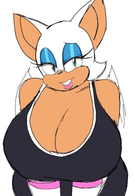 1girls alternate_breast_size anthro bat bat_ears big_breasts breasts cleavage color female female_only gigantic_breasts huge_breasts kissable_lips large_breasts momiji_(artist) rouge_the_bat rouge_the_rider sega solo sonic_(series) sonic_the_hedgehog_(series) source_request