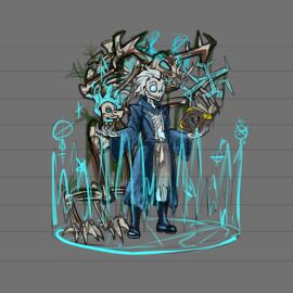 arsfromnowhere_(artist) ghost male necromancer skeleton sketch undead visible_skeleton