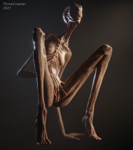 1girls 2021 3d alien alien_girl alien_only artist_name breasts female naked naked_female nightmare_waifu nipples no_eyes nude nude_female original pussy skinny small_breasts solo solo_female thinecrawler vagina what