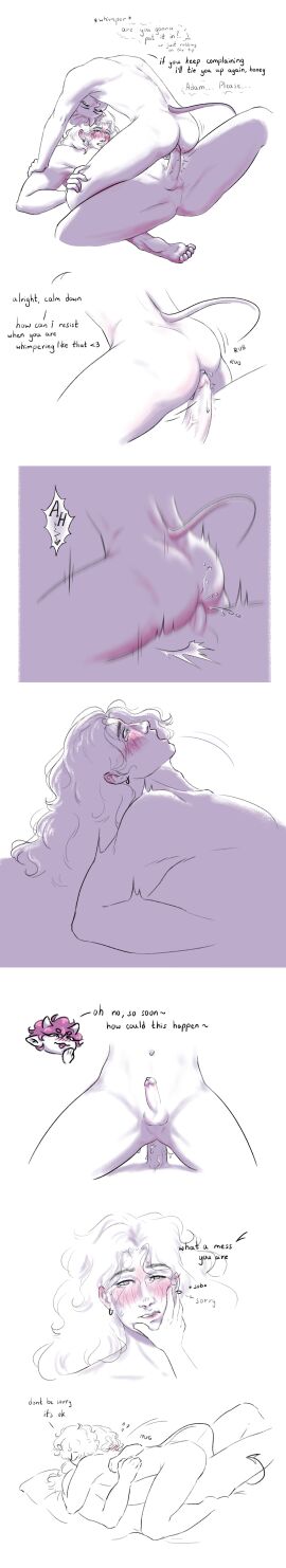 2boys anal anal_sex balls blush choker cock comic cowgirl_position crying cum cum_drip cum_in_ass cum_inside demon demon_horns demon_tail dick dominant_bottom dominant_male domination earrings erection femboy femboy_enjoyer femboydom fully_nude gay gay_anal gay_sex incubus laying_down long-haired_male male male_only male_penetrating_male moaning motion_lines muscular naked oc oc:adam_(femboy_enjoyer) oc:luka_(femboy_enjoyer) orgasm original overstimulation penis post-orgasm power_bottom precum riding riding_penis rubbing service_top sex submissive_top tears teasing text thighs throbbing_penis thrusting whimper yaoi