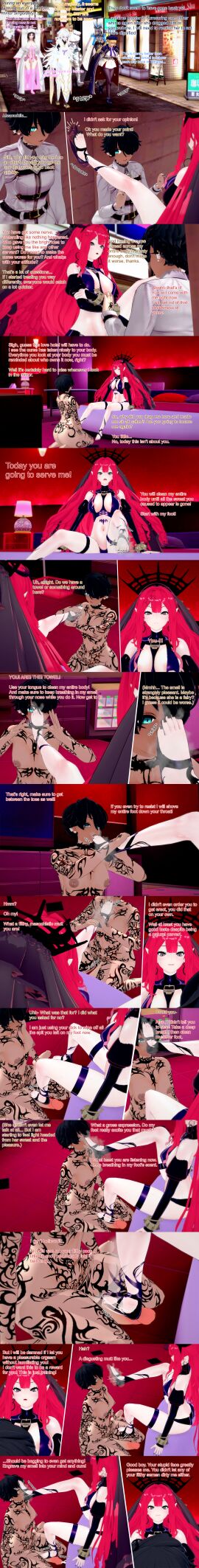 3d 3d_(artwork) admiralobp armbinder baobhan_sith_(fate) big_penis bite bondage caption cbt cum dialogue dominant dominant_female domination english english_text enslaved fairy_knight_tristan_(fate) fate/grand_order fate_(series) feet femdom foot_fetish footjob fujimaru_ritsuka_(male) gudao huge_cock kicking koikatsu orgasm_control orgasm_denial ruined_orgasm sadism sadistic_female slave slave_outfit smell tattoo tattoos valeriusspero vampire vampire_girl