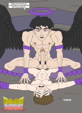2boys angel angel_boy angel_of_darkness angel_of_death angel_wings chains cloud cyles_cinning dark_angel dominant_bottom dominant_penetrated forced_to_penetrate gay gay_sex halo male male_only original original_artwork original_character original_characters power_bottom storm storm_clouds submissive_penetrating submissive_top text_box trapped wings