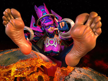 3d barefoot cosmic_being earth feet female female_on_planet foot_fetish galacta galacta_(marvel_rivals) giantess marvel marvel_comics marvel_rivals planet planet_destruction planetary_annihilation soles sweaty_feet zeratulc