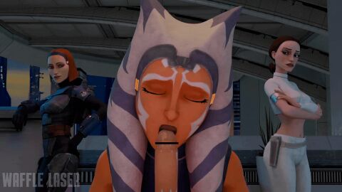 1boy 2024 3d 3girls ahsoka_tano airress3d_(3d-modeller) alien alien_girl anakin_skywalker animated athletic athletic_female blowjob bo-katan_kryze breasts censored clone_wars female gif male mandalorian multiple_females multiple_girls oral oral_sex orange_hair orange_skin padme_amidala penis star_wars togruta wafflelaser