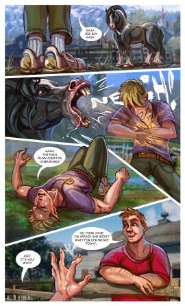 animal_genitalia birth bodily_fluids clothing comic cum dominant equid equine equine_genitalia feral gender_transformation genital_fluids genitals hi_res horse human lactating male mammal misty_morning mtf_transformation nude ovulation pregnant sex size_difference species_transformation teats torn_clothing transformation udders