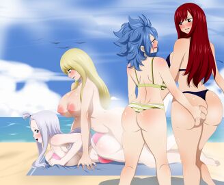 2futas 2girls ass ass_grab ass_squeeze beach beach_towel big_breasts bikini blonde_hair blue_eyes blush breasts brown_eyes clothed clothing commission commissioner_upload ed-jim erza_scarlet fairy_tail female futa_on_female futanari handjob huge_breasts human imminent_creampie imminent_impregnation imminent_penetration imminent_sex imminent_vaginal implied_futa intersex levy_mcgarden light-skinned_female light-skinned_futa light_skin long_hair lucy_heartfilia lying lying_down lying_on_person mirajane_strauss mostly_nude nipples nude nude_female nude_futa on_stomach outdoors pink_nipples prone_bone public public_nudity public_sex pussy red_hair sex standing towel vaginal vaginal_penetration vaginal_sex white_hair white_skin