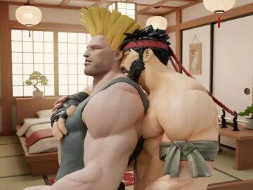 2boys 3d abs ai_assisted ai_video anal_sex animated bara beard biceps big_ass big_butt big_hair blender close_up cowboy_shot fortnite fortnite:_battle_royale from_behind gay gay_sex grabbing_pecs guile hachimaki headband headwear in_arms juicy_bara kissing male male/male male_focus male_moaning male_nipples male_only moaning moaning_in_pleasure muscle_worship muscles muscular muscular_male pecs penis penis_out_of_frame render ryu_(street_fighter) sound standing_sex street_fighter tagme teasing video yaoi