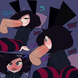 1boy 1girls big_penis blowjob box_(captainkirb) box_(character) captain_kirb fellatio female floating_penis male original penis tagme the_boxes_(captainkirb)