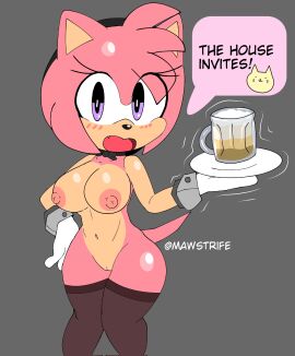 1girls 2d 2d_(artwork) 2d_artwork amy_rose ass beer belly_button big_areola big_ass big_breasts big_butt big_nipples bow breasts diadem english_text exposed_breasts exposed_pussy eyelashes female flushed flushed_face gloves huge_breasts mawstrife pink_areola pink_fur pink_nipples purple_eyes pussy sega sonic_(series) sonic_the_hedgehog_(series) speech_bubble thick_ass thick_hips thick_legs thick_thighs vagina waitress