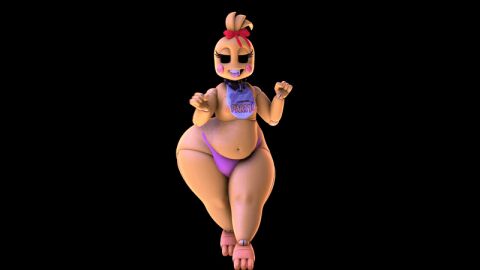 3d 3d_(artwork) 3d_animation animated chica_(fnaf) five_nights_at_freddy's five_nights_at_freddy's_2 fnaf nugter sfm shortstack solo source_filmmaker thick_ass thick_thighs toy_chica toy_chica_(fnaf)