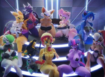 3d 3d_model 6+girls amy_rose amy_rose_(warfaremchine) anthro bat bedroom_eyes big_breasts blonde_hair blue_eyes blue_hair bra breasts busty chiropteran cleavage crop_top crossover cynder digimon digimon_(species) dragon eastern_and_western_character equine female female_only fox friendship_is_magic furry gardevoir green_eyes half-closed_eyes hedgehog hooves-art horn huge_breasts imp_midna krystal krystal_(warfaremachine) lagomorph large_breasts lola_bunny looking_at_viewer looney_tunes midna mobian mobian_(species) mobian_bat multicolored_hair my_little_pony open_mouth panties pasties pink_hair png pokemon pokemon_(species) rabbit renamon renamon_(warfaremchine) rouge_the_bat rouge_the_bat_(warfaremchine) sega shortstack smile sonic_(series) sonic_adventure_2 sonic_the_hedgehog_(series) spyro_the_dragon star_fox sunset_shimmer the_legend_of_zelda thick_thighs tongue tongue_out twili twilight_princess twilight_sparkle_(mlp) warfare_machine warfaremachine wide_hips