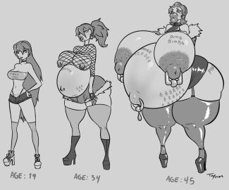 1girls age_progression ass_expansion before_and_during_pregnancy belly big_belly big_breasts bimbo bimbofication body_transformation body_writing breast_expansion breast_growth breast_growth_(enlargement) breasts earrings expansion female figure_transformation garter_straps high_heel_boots high_heel_sneakers high_heels hourglass_figure huge_belly huge_breasts hyper_belly hyper_lips hyper_pregnancy large_breasts mature_female mesh_shirt milf mother navel_piercing nipple_piercing nipples outie_navel piercing platform_heels plump_lips pregnancy_tally pregnant pubic_tattoo thigh_expansion toby_art transformation what wide_hips