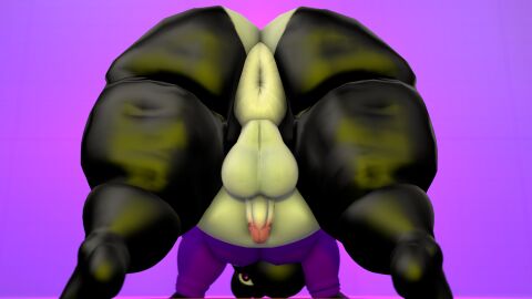 3d anus ass balls belly big_ass big_butt chubby clothing dick donut_anus fat male mario_(series) mrrainbow nintendo oc penis puffy_anus source_filmmaker tagme yoshi