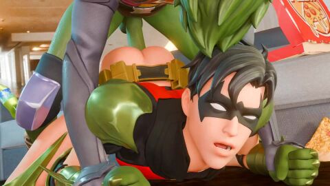 2boys animated beast_boy blender blender_(software) blender_eevee dc dc_comics doggy_style fortnite fortnite:_battle_royale gay green_body robin_(dc) scoutfuntf2 tagme video yaoi