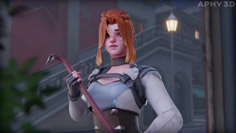 1girls 2boys 3d animated aphy3d female freja_(overwatch) male overwatch overwatch_2 sound tagme video