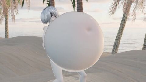 1girls 3d 3d_(artwork) 3d_animation animated belly big_belly big_belly_bulge big_breasts bikini black_bikini blindfold blindfolded_female boob_expansion breast_expansion breasts digestion expansion grimhoofingit nier nier:_automata nier_(series) robot robot_girl robot_humanoid stuffed stuffed_belly tagme video video_game_character white_hair white_hair_female yorha_2b