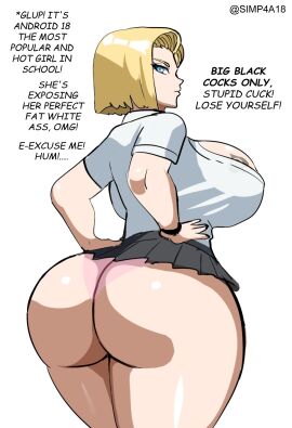 ! !... ... 1girls android_18 artist_name ass ass_focus big_ass big_breasts black_bracelet black_nail_polish black_nails blonde-haired_female blonde_female blonde_hair blue-eyed_female blue_eyes boob_tattoo bracelet breast_tattoo breasts cleavage dragon_ball dragon_ball_super dragon_ball_z english eyelashes fat_ass female huge_ass huge_breasts large_breasts light-skinned_female light_skin looking_at_viewer looking_back medium_hair panties pantyshot pantyshot_(standing) pink_panties queen_of_spade_symbol queen_of_spade_tattoo queen_of_spades queen_of_spades_symbol queen_of_spades_tattoo raceplay school_uniform schoolgirl schoolgirl_uniform simp4a18 solo tattoo text thick thick_ass thick_thighs white_background