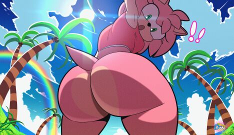 1girls amy_rose animated animated_gif anthro ass ass_focus big_ass bottom_heavy bottomless bottomless_female bubble_butt clothing crop_top d-art fat_ass female female_only furry furry_only gif gluteal_fold green_hill_zone hedgehog huge_ass jiggle jiggling_ass large_ass looking_at_ass looking_at_self looking_back massive_ass outdoors rings smacking_ass smacking_own_ass solo sonic_(series) sonic_the_hedgehog_(series) tail thick_ass thick_thighs thunder_thighs wide_hips