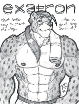 abs biceps cheetah feline male muscles muscular muscular_arms muscular_male pecs